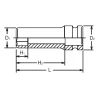 Koken 14300M-21, 1/2 Sq. Dr. Socket  21mm 6 point Length 80mm