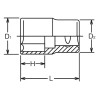 Koken 4400M-23, 1/2 Sq. Dr. Socket  23mm 6 point Length 40mm