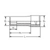 Koken 4300M-28, 1/2 Sq. Dr. Socket  28mm 6 point Length 77mm