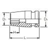 Koken 14415M-29, 1/2 Sq. Dr. Socket  29mm Double Square Length 46mm