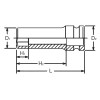 Koken 14301M-31, 1/2 Sq. Dr. Socket  31mm 6 point Length 85mm Thin walled