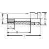 Koken 14306M-32, 1/2 Sq. Dr. Socket  32mm 12 point Length 85mm Thin walled