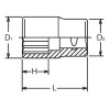 Koken 4405A-5/8, 1/2 Sq. Dr. Socket  5/8 12 point Length 37mm