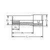 Koken 4305A-7/16, 1/2 Sq. Dr. Socket  7/16 12 point Length 77mm