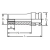 Koken 14305M-8, 1/2 Sq. Dr. Socket  8mm 12 point Length 80mm