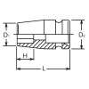 Koken 12460M-10, 1/4 Sq. Dr. Socket  10mm 6 point Length 23mm Self-Tapping screw