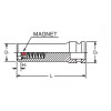 Koken 12300G-10, 1/4 Sq. Dr. Socket  10mm 6 point Length 48mm Slide Magnet