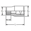 Koken 2400A-11/32, 1/4 Sq. Dr. Socket  11/32 6 point Length 22mm