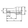 Koken 2300XZ-11, 1/4 Sq. Dr. Socket  11mm 6 point Length 30mm Z-series