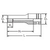 Koken 22300A-3/8, 1/4 Sq. Dr. Socket  3/8 6 point Length 50mm