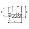 Koken 2400MZ-4, 1/4 Sq. Dr. Socket  4mm 6 point Length 14mm Z-series