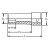 Koken 2305M-5.5, 1/4 Sq. Dr. Socket  5.5mm 12 point Length 50mm
