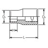 Koken 2405M-5, 1/4 Sq. Dr. Socket  5mm 12 point Length 22mm