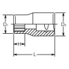 Koken 2405A-7/16, 1/4 Sq. Dr. Socket  7/16 12 point Length 22mm