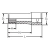 Koken 2305A-7/32, 1/4 Sq. Dr. Socket  7/32 12 point Length 50mm