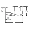 Koken 12460M-8, 1/4 Sq. Dr. Socket  8mm 6 point Length 23mm Self-Tapping screw