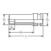 Koken 12300M-8, 1/4 Sq. Dr. Socket  8mm 6 point Length 48mm