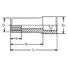Koken AS2305A-9/32, 1/4 Sq. Dr. Socket  9/32 12 point 50mm Aerospace