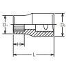 Koken 2400A-9/32, 1/4 Sq. Dr. Socket  9/32 6 point Length 22mm