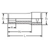 Koken 2305M-9, 1/4 Sq. Dr. Socket  9mm 12 point Length 50mm