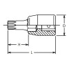 Koken 2025.80-T20, 1/4 Sq. Dr. TORXÂ® T20 Bit Socket - Length 80mm