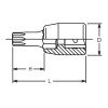 Koken 2025.28-20IP, 1/4 Sq. Dr. TORXplusÂ® 20IP Bit Socket - Length 28mm