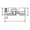 Koken 2441M-8, 1/4 Sq. Dr. Universal NUT GRIPÂ® Socket - 8mm