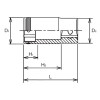 Koken 2350X-13 1/4 Sq. Dr. Semi-Deep NUT GRIPÂ® Socket 13mm