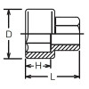 Koken 150.10H-7, 10mm Hex Dr. Socket  7mm 6 point Length 14mm