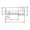 Koken 19300M-115, 2.1/2 Sq. Dr. Socket  115mm 6 point Length 230mm