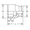 Koken 19400A-4.5/8, 2.1/2 Sq. Dr. Socket  4.5/8 6 point Length 160mm