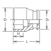 Koken 10400A-6.1/2, 3.1/2 Sq. Dr. Socket  6.1/2 6 point Length 224mm