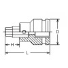 Koken 16106.16-18, 3/4 Sq. Dr. Bit Socket  18mm Hex Length 76mm