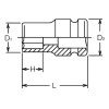 Koken 16401A-1.3/16, 3/4 Sq. Dr. Socket  1.3/16 6 point Length 53mm Thin walled