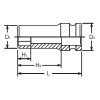Koken 16301X-40, 3/4 Sq. Dr. Socket  40mm 6 point Length 80mm Thin walled