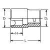 Koken 6425-E24, 3/4 Sq. Dr. TORXÂ® E24 Socket Length 50mm