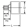 Koken 3012M.25-10, 3/8 Sq. Dr. Bit Socket  10mm Hex Length 25mm