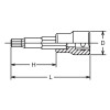 Koken 3010M.62-11, 3/8 Sq. Dr. Bit Socket  11mm Hex Length 62mm