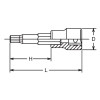 Koken 3010M.62-14, 3/8 Sq. Dr. Bit Socket  14mm Hex Length 62mm