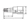 Koken 3027.100-M6, 3/8 Sq. Dr. Bit Socket Ribe-CV M6  Length 100mm