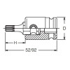 Koken 13134X.52-M8 3/8 Sq. Dr. Bit Socket XZN M8 Triple Square Length 52mm