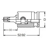 Koken 13134T.52-40IP 3/8 Sq. Dr. Impact TORXplusÂ® 40IP Bit Socket - Length 52mm