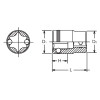 Koken 3425-E12(2B) 3/8 Sq. Dr. NUT GRIPÂ® TORXÂ® E12 Socket - Length 26mm