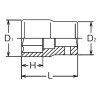 Koken 23400A-1/2 3/8 Sq. Dr. Socket  1/2 6 point Length 26mm
