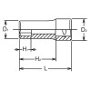 Koken 3300XA-1/2 3/8 Sq. Dr. Socket  1/2 6 point Length 40mm