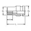Koken 13406A-1/4 3/8 Sq. Dr. Socket  1/4 12 point Length 32mm Thin walled
