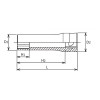Koken 3300MZ-10 3/8 Sq. Dr. Socket  10mm 6 point Length 55mm Z-series