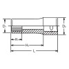 Koken 3305A-11/32 3/8 Sq. Dr. Socket  11/32 12 point Length 55mm