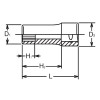 Koken 3305X-11 3/8 Sq. Dr. Socket  11mm 12 point Length 40mm