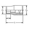 Koken 3400M-11 3/8 Sq. Dr. Socket  11mm 6 point Length 26mm